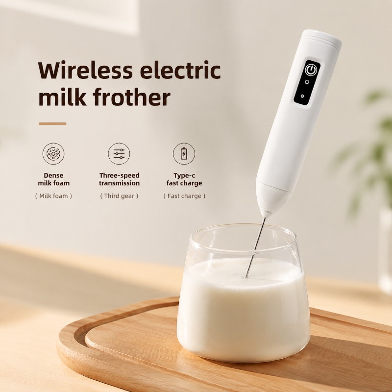 Electric Milk Frother Handheld - Electric Milk Frother + Egg Beater