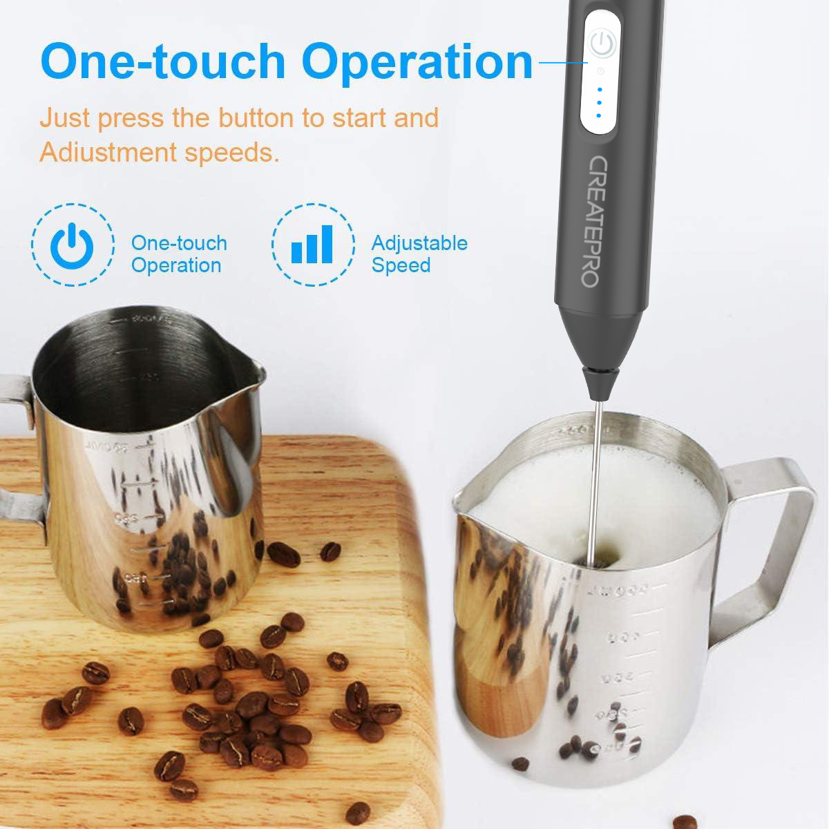 Rechargeable Milk Frother Auto - Electric Milk Frother Handheld review and price