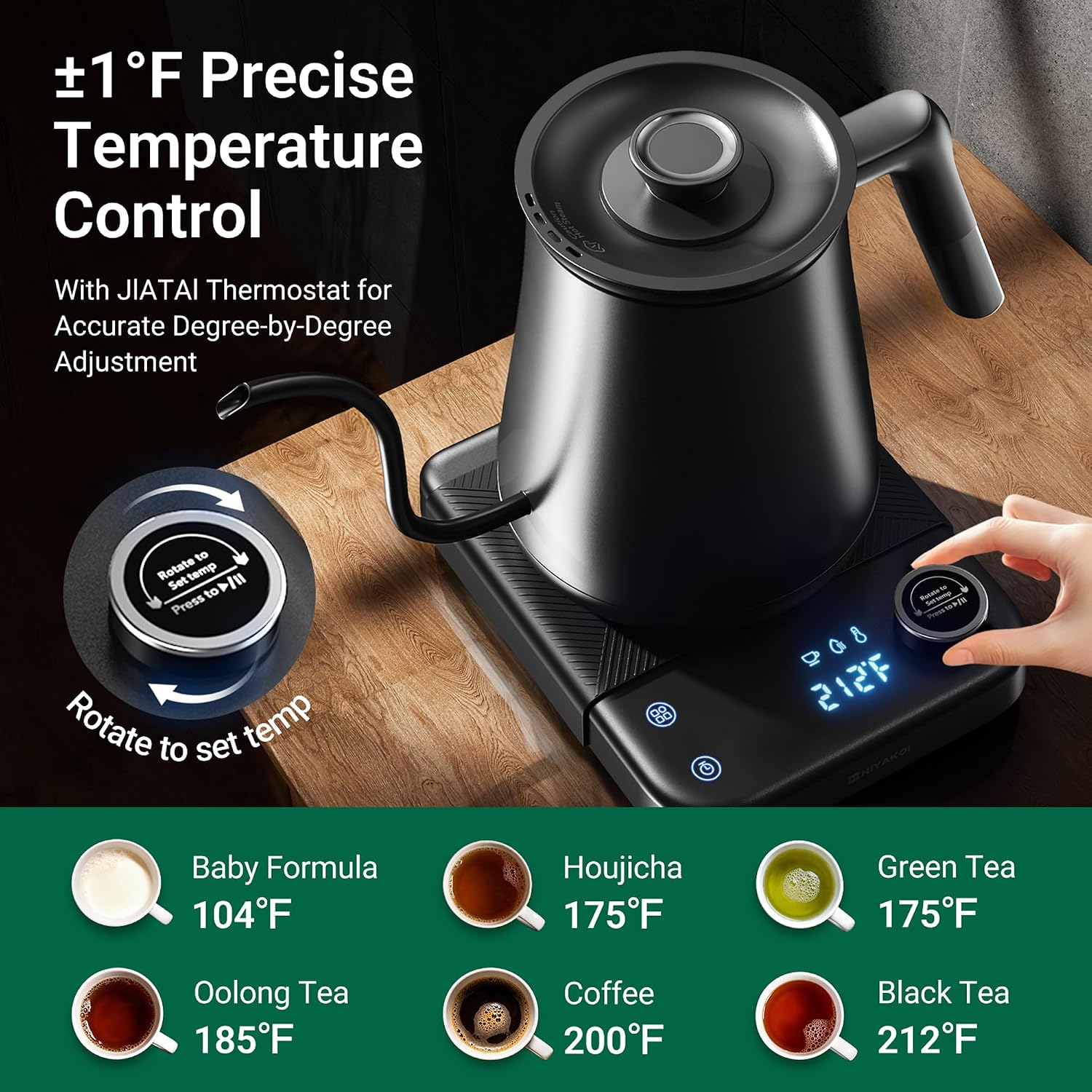 Gooseneck Electric Kettle with - Electric Kettle Temperature Control review and price